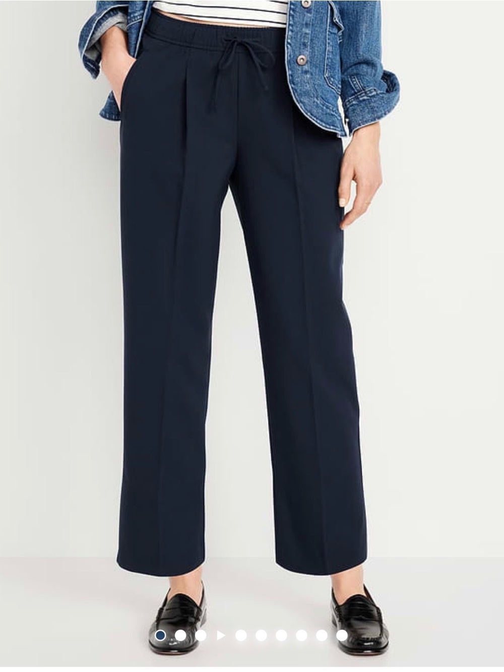 BLACK Plus Size Drawstring Pants (Old Navy High Rise Billie Straight)